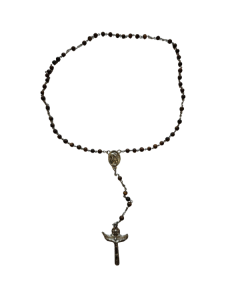 Brown Trinity Rosary with Divine Mercy/Our Lady of Medjugorje Medal